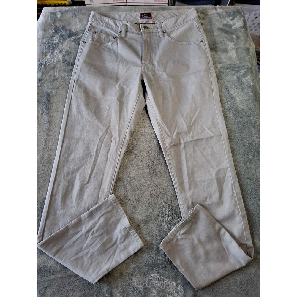 UNTUCKit Mens Straight Fit Pima Cotton Spandex Stretch Pants Gray W30 L32